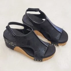 Boutique By Corkys Black Metallic London Wedge NEW ARRIVALS