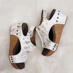 Boutique By Corkys White Metallic London Wedge NEW ARRIVALS