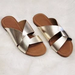 Boutique By Corkys Destiny Gold Cabana Sandals