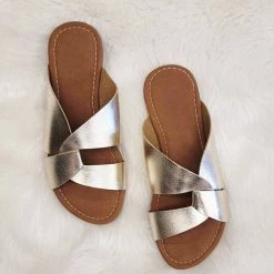 Boutique By Corkys Destiny Gold Cabana Sandals
