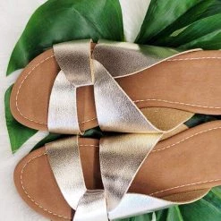 Boutique By Corkys Destiny Gold Cabana Sandals