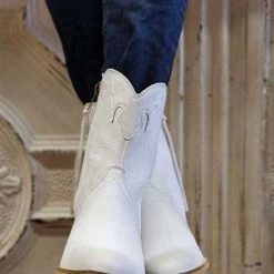 BEA Spacey Kacey White Side Zip Boots NEW ARRIVALS