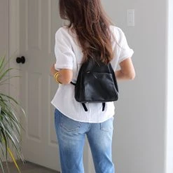 THE WEARHOUSE NEW ARRIVALS Black Zipper Strap Backpack