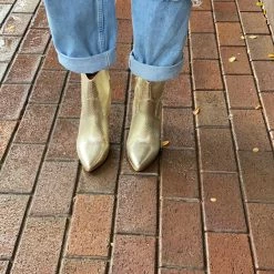 Shu Shop Foxxy Cleopatra Gold High Heel Booties