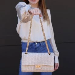 THE WEARHOUSE Summer Straw Gold Chain Bag NEW ARRIVALS
