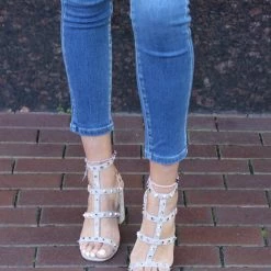 Shu Shop Gianna Grey Studded High Heels