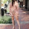 AaKaa NEW ARRIVALS Tan And Rose Dolman Sleeve Mini Dress