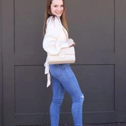 Glam Cream Colored Balloon Sleeve Open Back Top NEW ARRIVALS