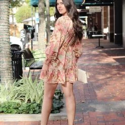 AaKaa NEW ARRIVALS Tan And Rose Dolman Sleeve Mini Dress 5 AaKaa NEW ARRIVALS Tan And Rose Dolman Sleeve Mini Dress