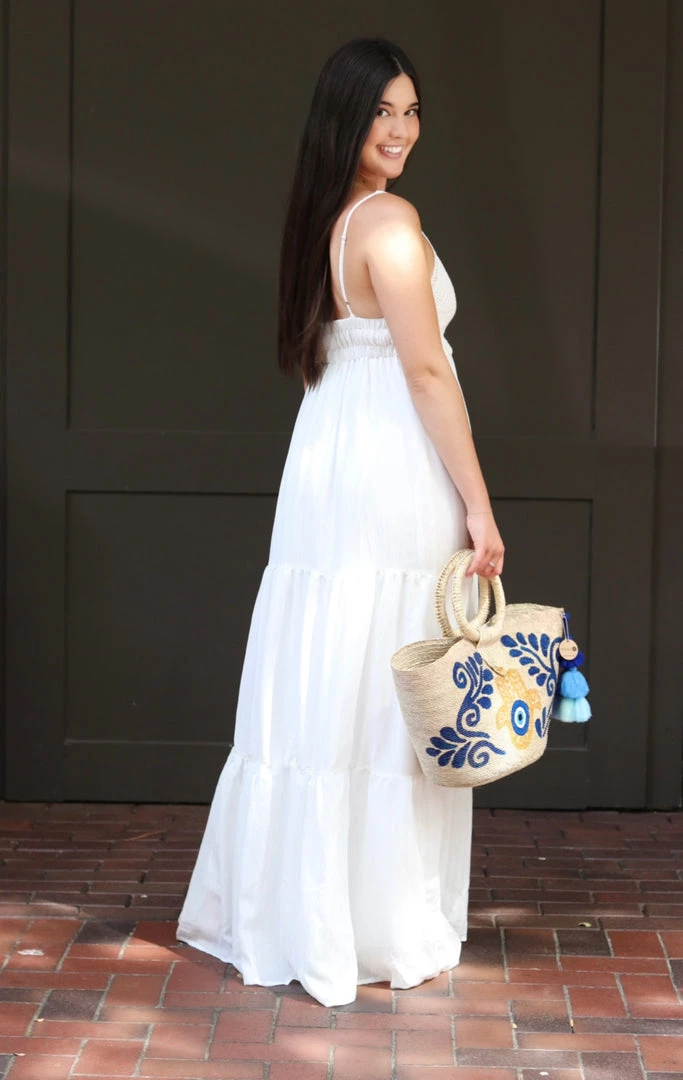 Jealous Tomato White Solid Woven Maxi Dress 3 Jealous Tomato White Solid Woven Maxi Dress