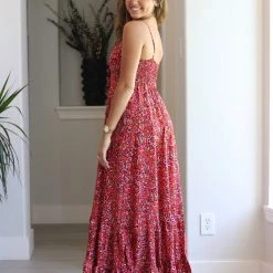 Karma Highway Red Spotted Printed Halter Maxi NEW ARRIVALS