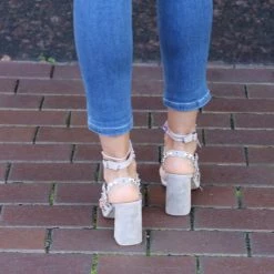 Shu Shop Gianna Grey Studded High Heels