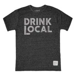 Retro Brand MEN Drink Local Black Graphic Tee