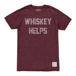 Retro Brand MEN Whiskey Helps Burgundy Graphic Tee