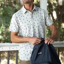 MEN Fish Hippie Smuggler Heather Print Polo