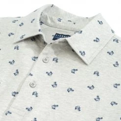 MEN Fish Hippie Smuggler Heather Print Polo